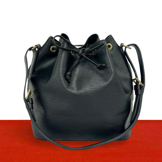 Louis Vuitton Vintage Petit Noe Epi Leather Drawstring Shoulder Bag Noir