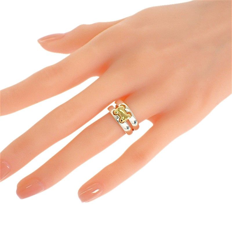 Hermes Olympe Actual Ring Vintage 18k Gold 925 Sterling Silver