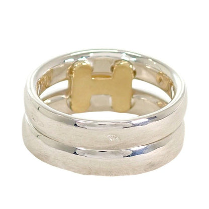 Hermes Olympe Actual Ring Vintage 18k Gold 925 Sterling Silver