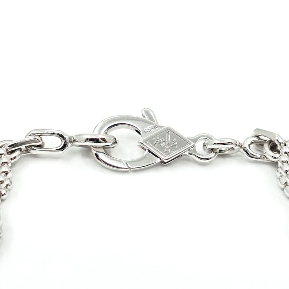Van Cleef & Arpels 18k White Gold Vintage Alhambra Bracelet Diamond 5 Motif — view 5