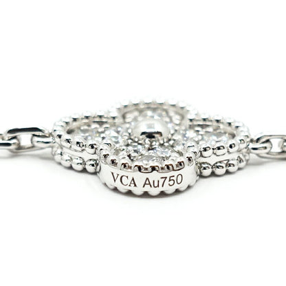 Van Cleef & Arpels 18k White Gold Vintage Alhambra Bracelet Diamond 5 Motif — view 7