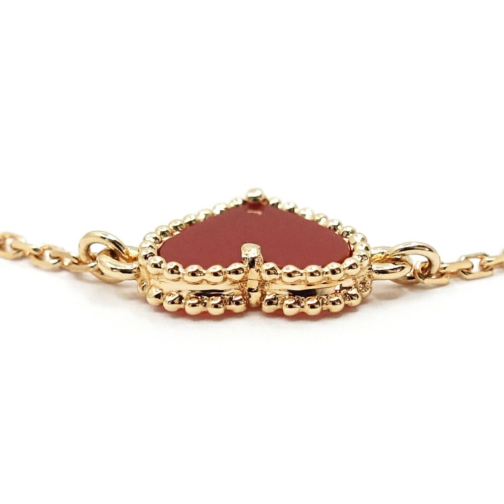 Van Cleef & Arpels 18k Pink Gold Sweet Alhambra Bracelet Carnelian — view 7