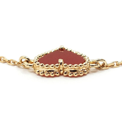 Van Cleef & Arpels 18k Pink Gold Sweet Alhambra Bracelet Carnelian — view 7
