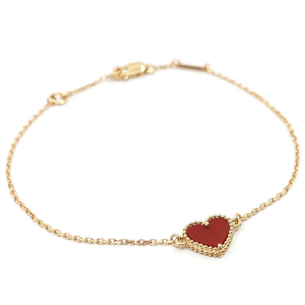 Van Cleef & Arpels 18k Pink Gold Sweet Alhambra Bracelet Carnelian — view 2