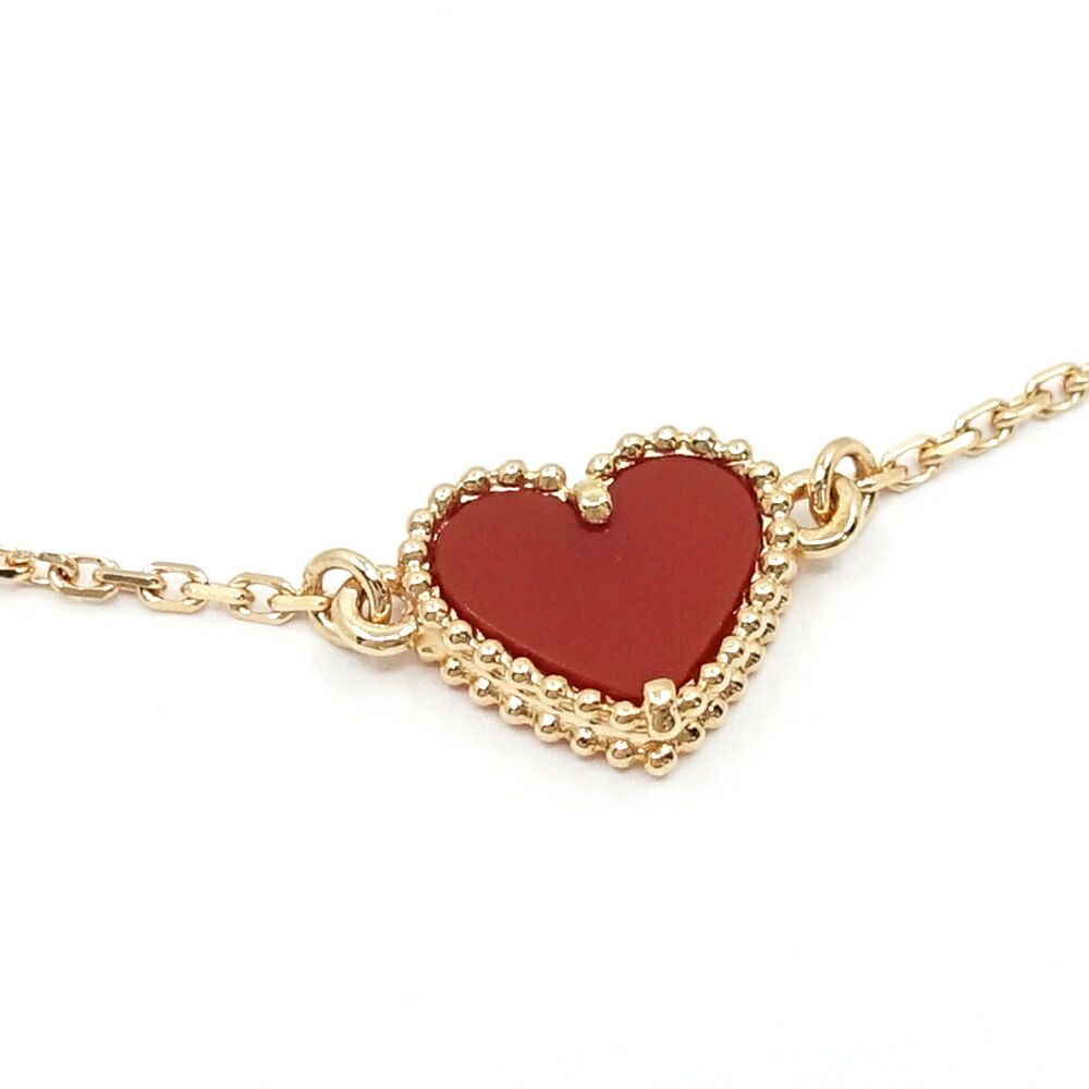 Van Cleef & Arpels 18k Pink Gold Sweet Alhambra Bracelet Carnelian — view 4