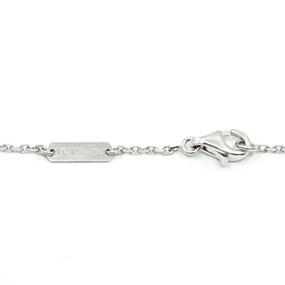 Van Cleef & Arpels 18k White Gold Vintage Alhambra Necklace Mop Butterfly Shell — view 8