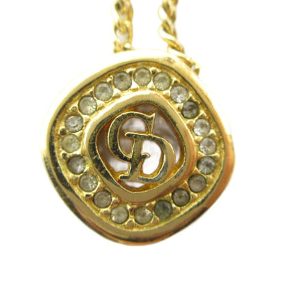 Dior Pendant Logo Rhinestone Gold