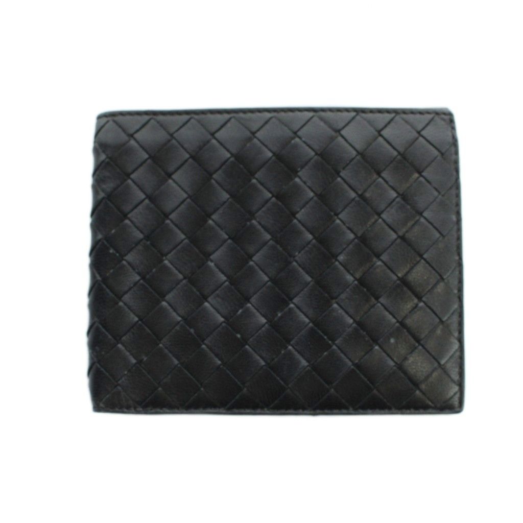 Bottega Veneta Bifold Wallet Leather Intrecciato Logo Black
