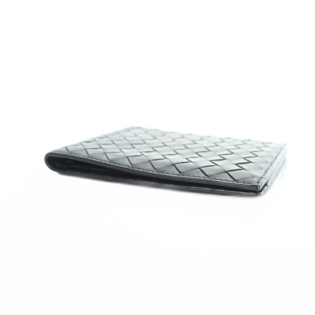 Bottega Veneta Bifold Wallet Leather Intrecciato Logo Black — view 4