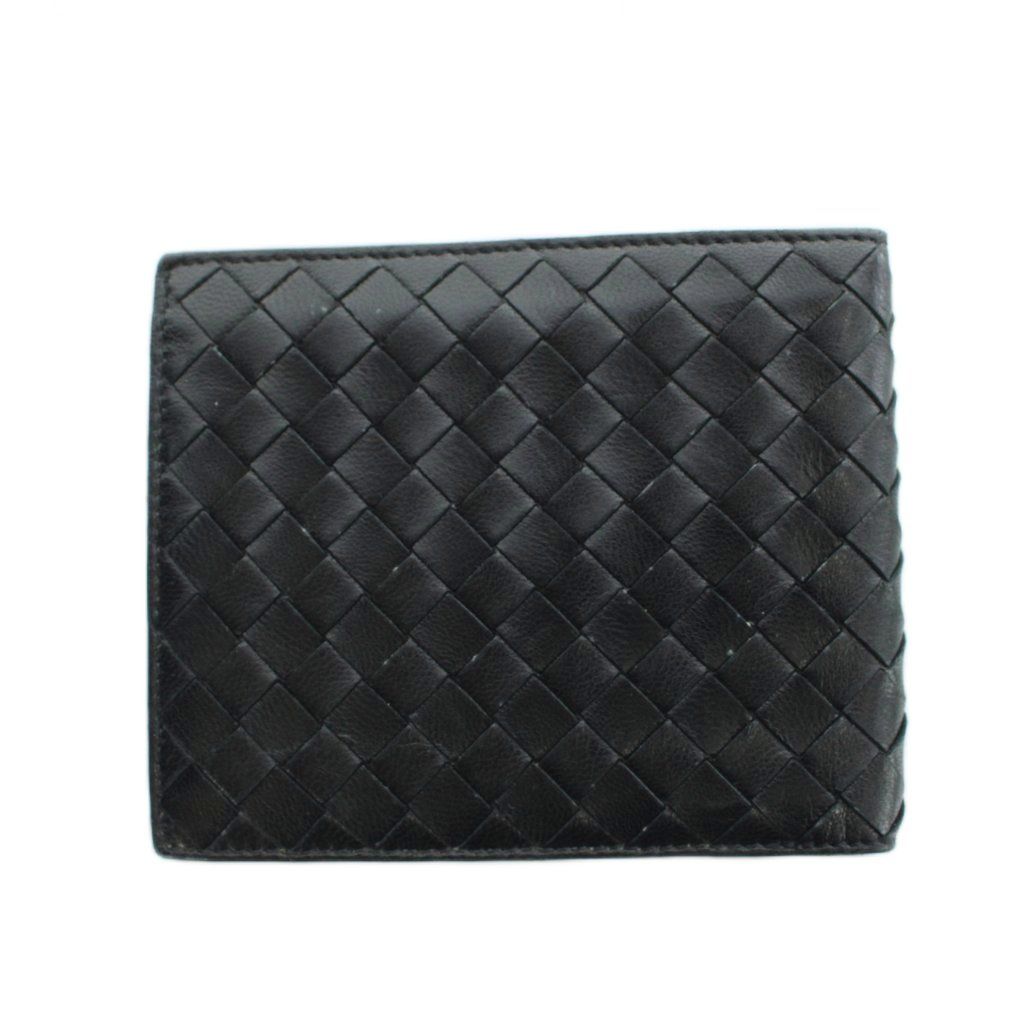 Bottega Veneta Bifold Wallet Leather Intrecciato Logo Black — view 2
