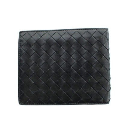 Bottega Veneta Bifold Wallet Leather Intrecciato Logo Black — view 2