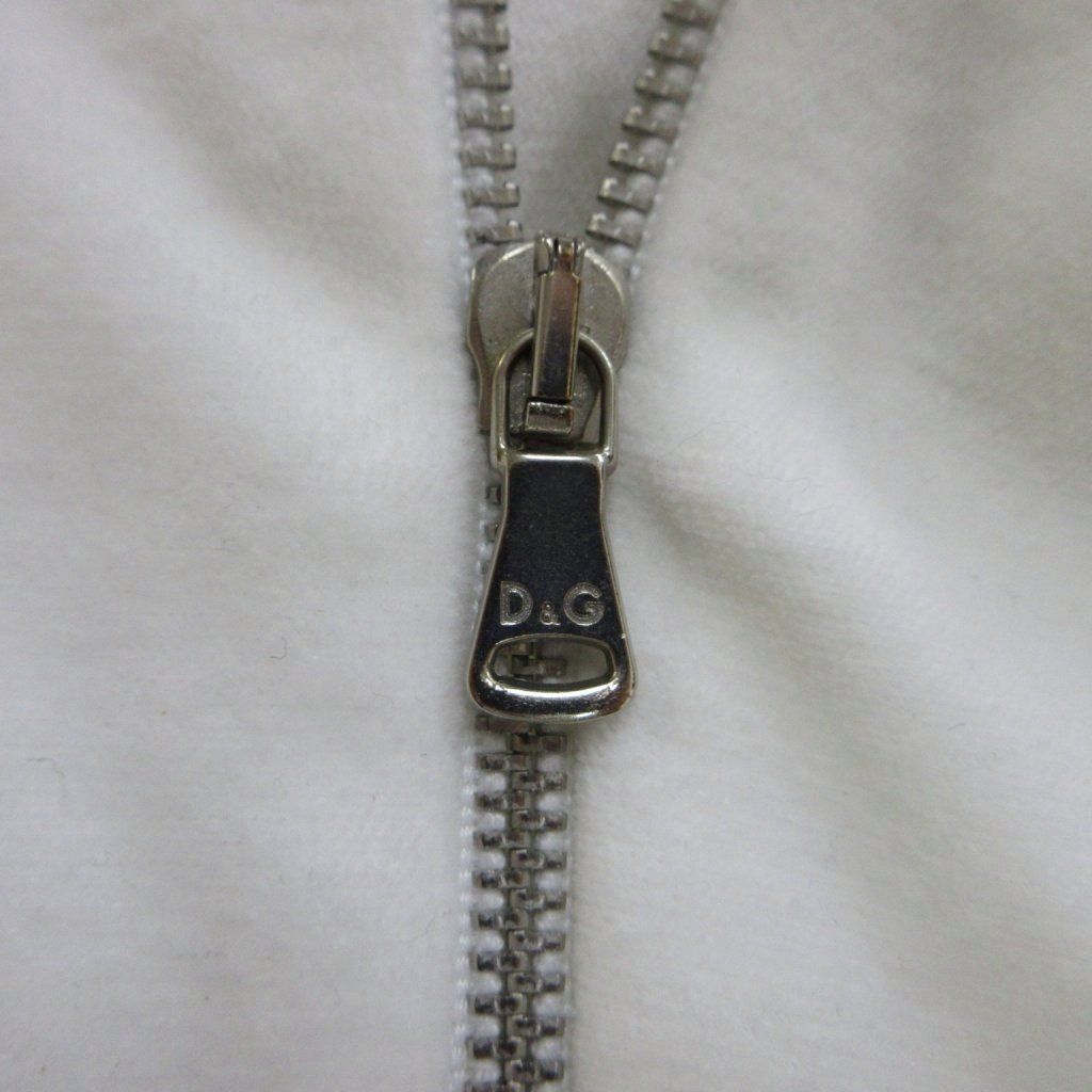 Dolce & Gabbana D&G Hoodie Top M White Long Sleeve Full Zip Cut Replacement — view 6