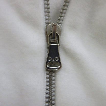 Dolce & Gabbana D&G Hoodie Top M White Long Sleeve Full Zip Cut Replacement — view 6