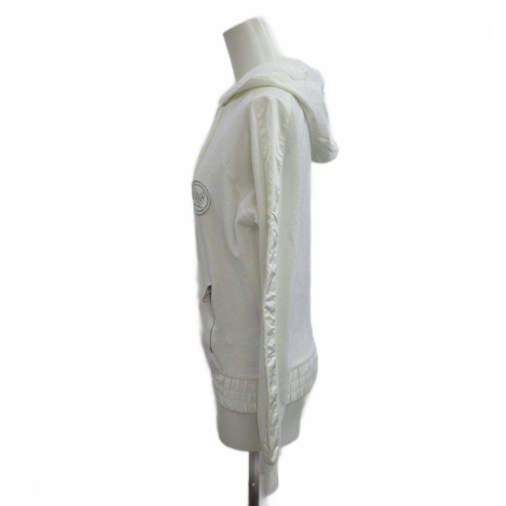 Dolce & Gabbana D&G Hoodie Top M White Long Sleeve Full Zip Cut Replacement — view 3