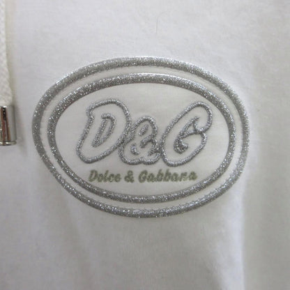 Dolce & Gabbana D&G Hoodie Top M White Long Sleeve Full Zip Cut Replacement — view 8