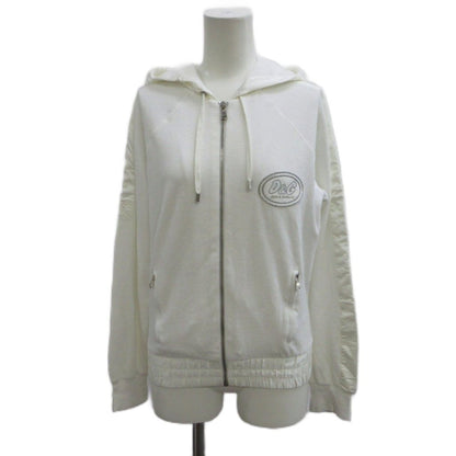 Dolce & Gabbana D&G Hoodie Top M White Long Sleeve Full Zip Cut Replacement