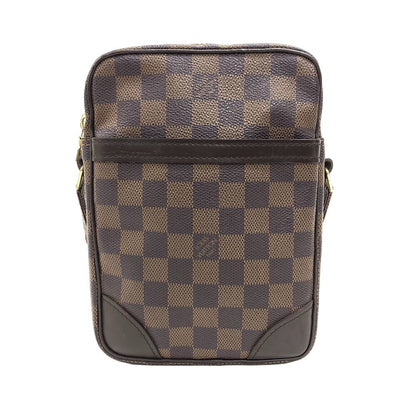 Louis Vuitton Danube Damier Leather Shoulder Bag Brown