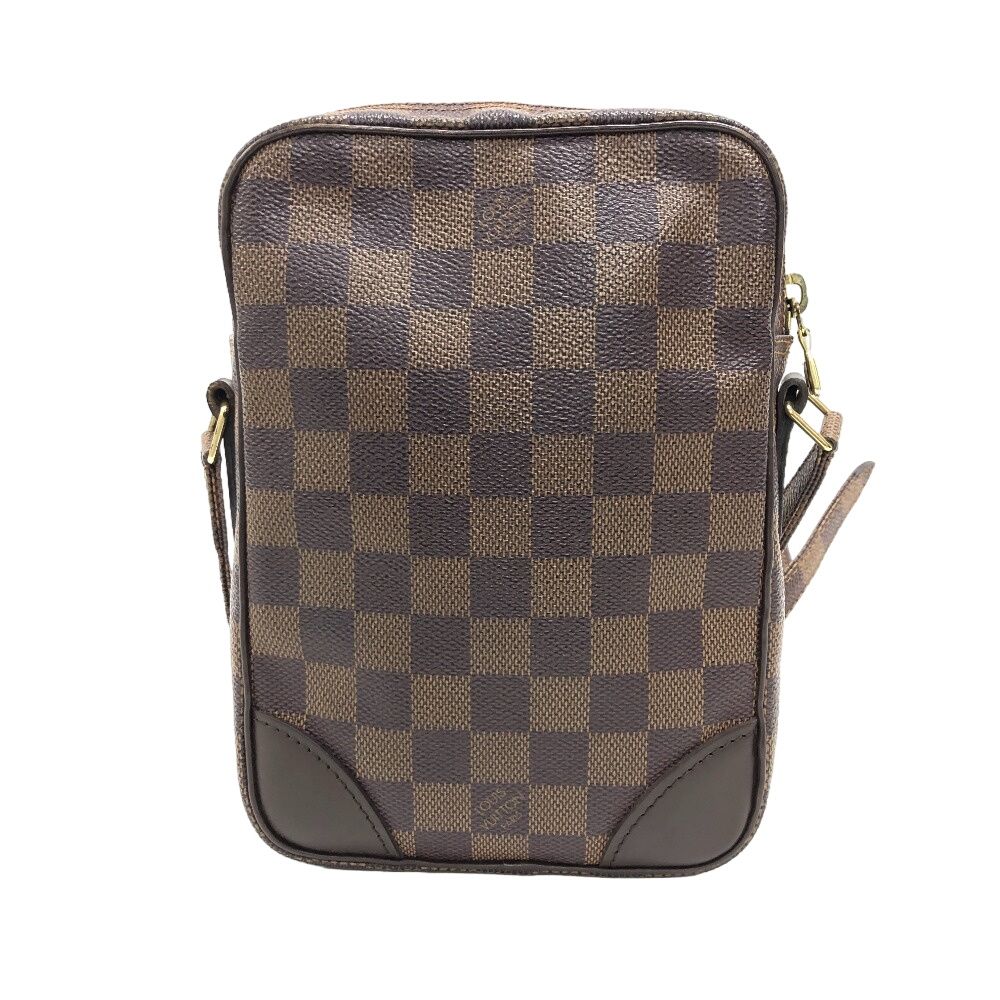 Louis Vuitton Danube Damier Leather Shoulder Bag Brown — view 2