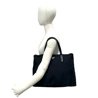 Prada Tessuto Nylon Leather Tote Black — view 2