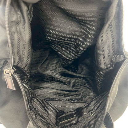 Prada Tessuto Nylon Leather Tote Black — view 9