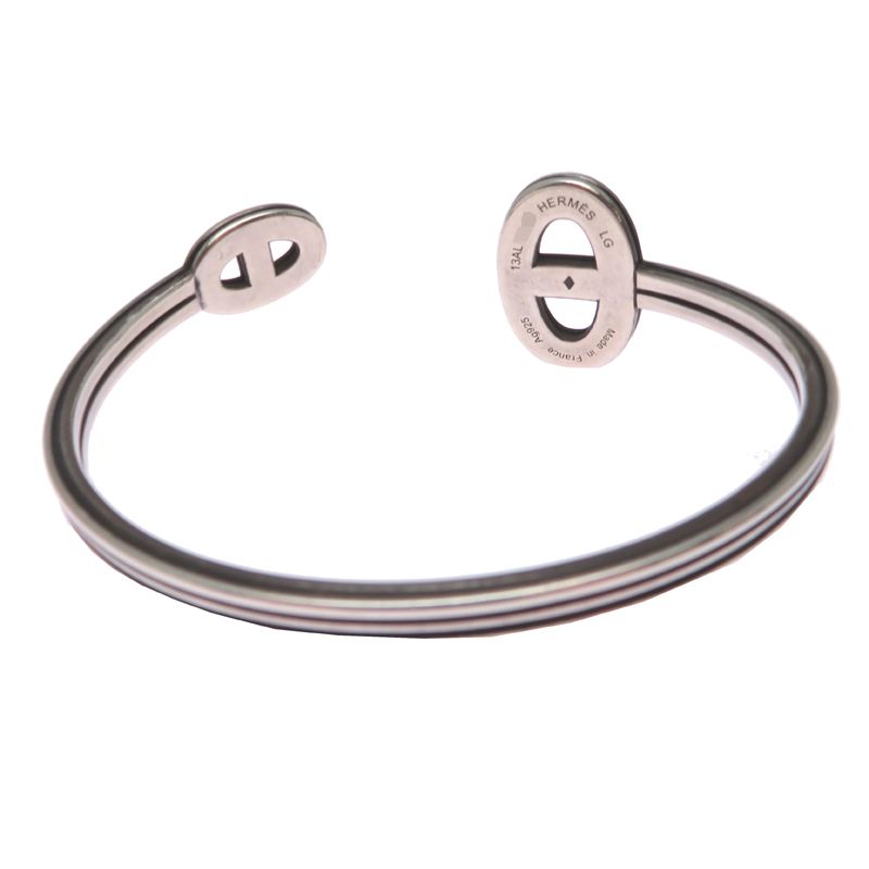 Hermes Bangle Bracelet Silver — view 2