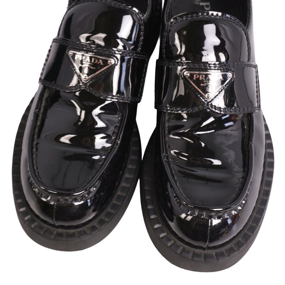 Prada Loafers Chocolate Moccasins Triangle — view 3