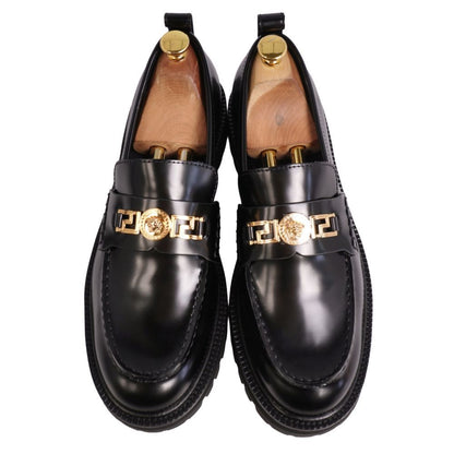 Versace Leather Shoes Loafers Moccasins Gray — view 4