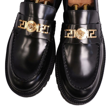 Versace Leather Shoes Loafers Moccasins Gray — view 3
