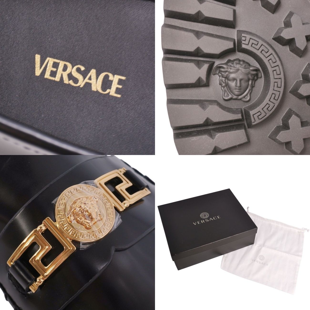 Versace Leather Shoes Loafers Moccasins Gray — view 9