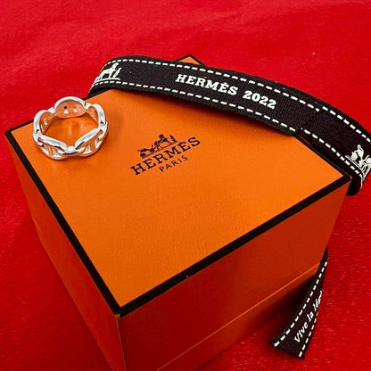 Hermes Chaine D'ancre Ring 925 Sterling Silver