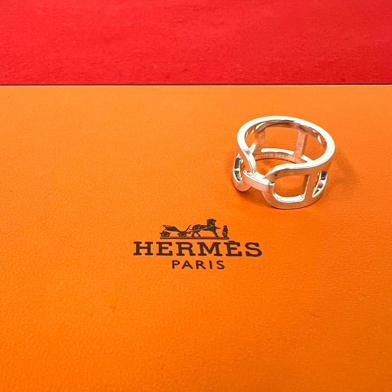 Hermes Vintage Chaine D'ancre Ring 925 Sterling Silver