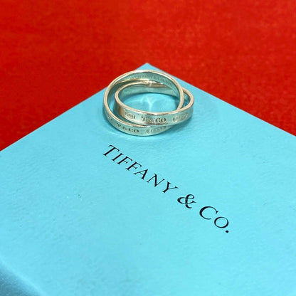 Tiffany & Co Vintage Double Narrow Ring 925 Sterling Silver