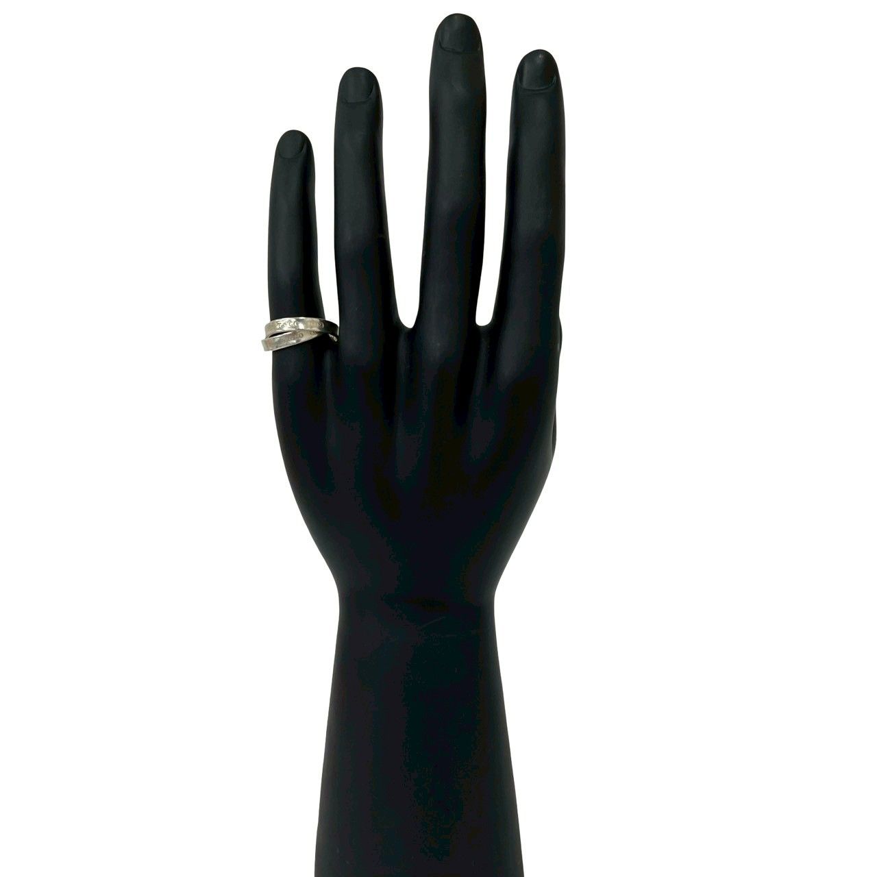 Tiffany & Co Vintage Double Narrow Ring 925 Sterling Silver — view 2
