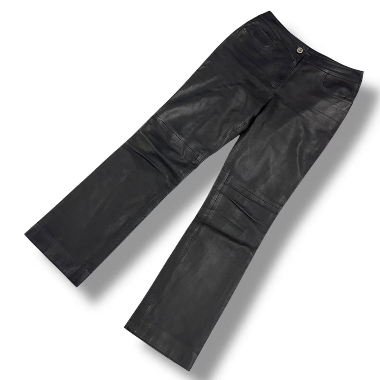 Chanel Pants Leather Black 38 — view 2