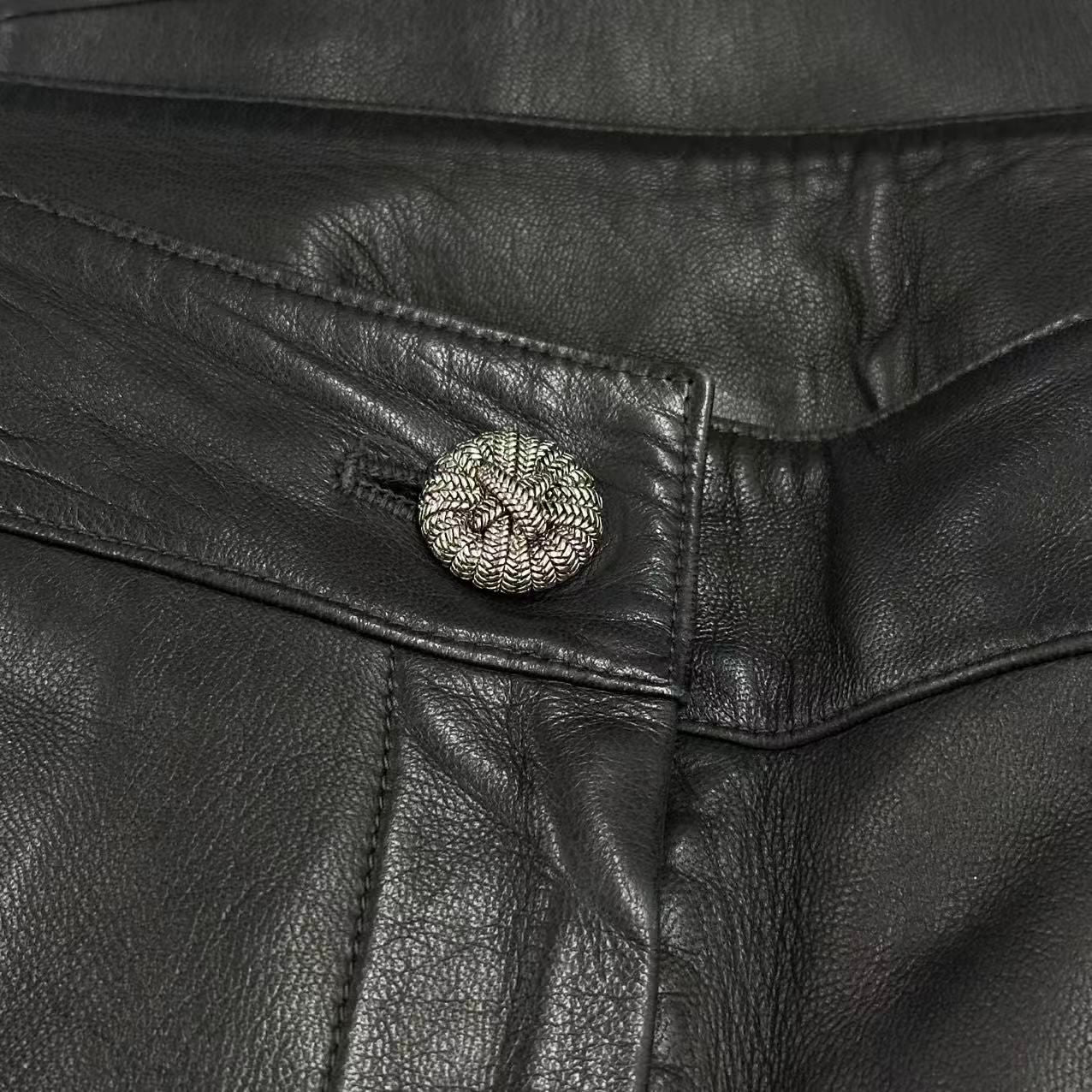 Chanel Pants Leather Black 38 — view 4