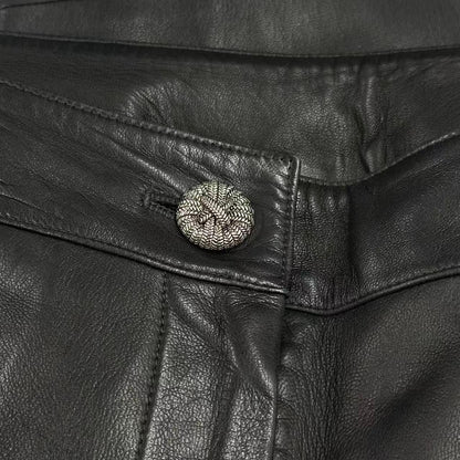 Chanel Pants Leather Black 38 — view 4