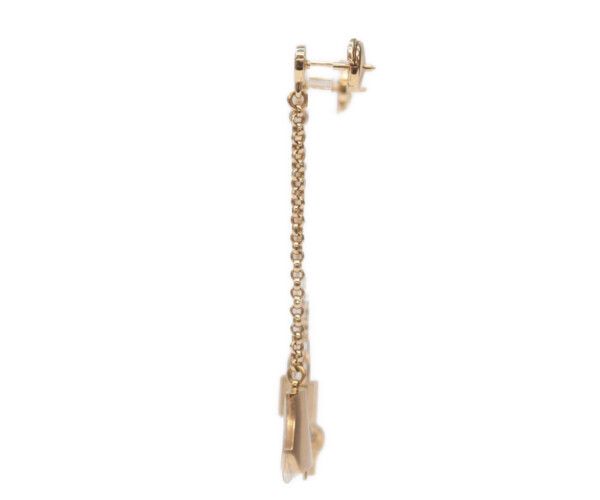 Hermes 750 Pink Gold Kelly Clochette Earrings — view 3