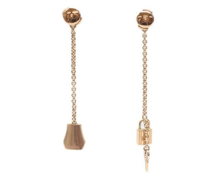 Hermes 750 Pink Gold Kelly Clochette Earrings — view 2