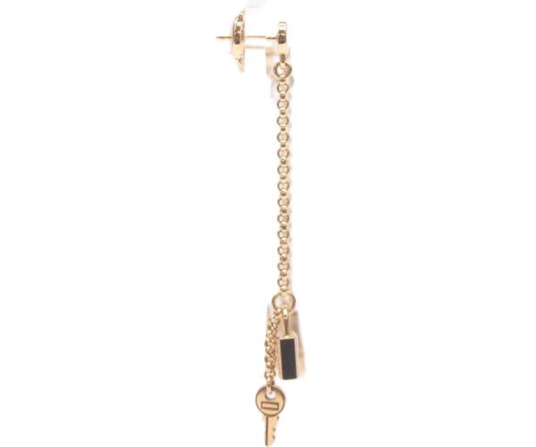 Hermes 750 Pink Gold Kelly Clochette Earrings — view 4