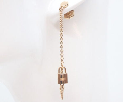 Hermes 750 Pink Gold Kelly Clochette Earrings — view 7