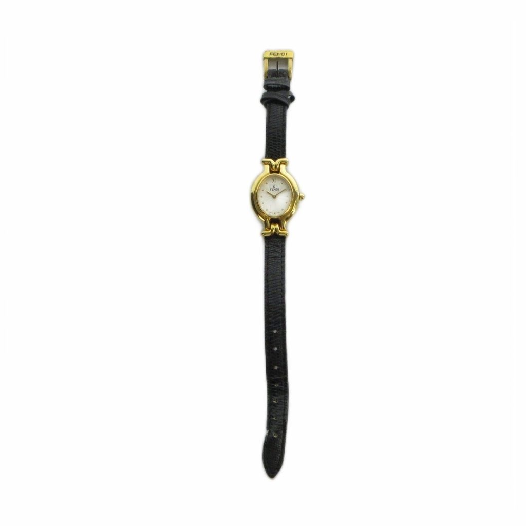 Fendi Watch Logo Quartz Leather Gold — view 3