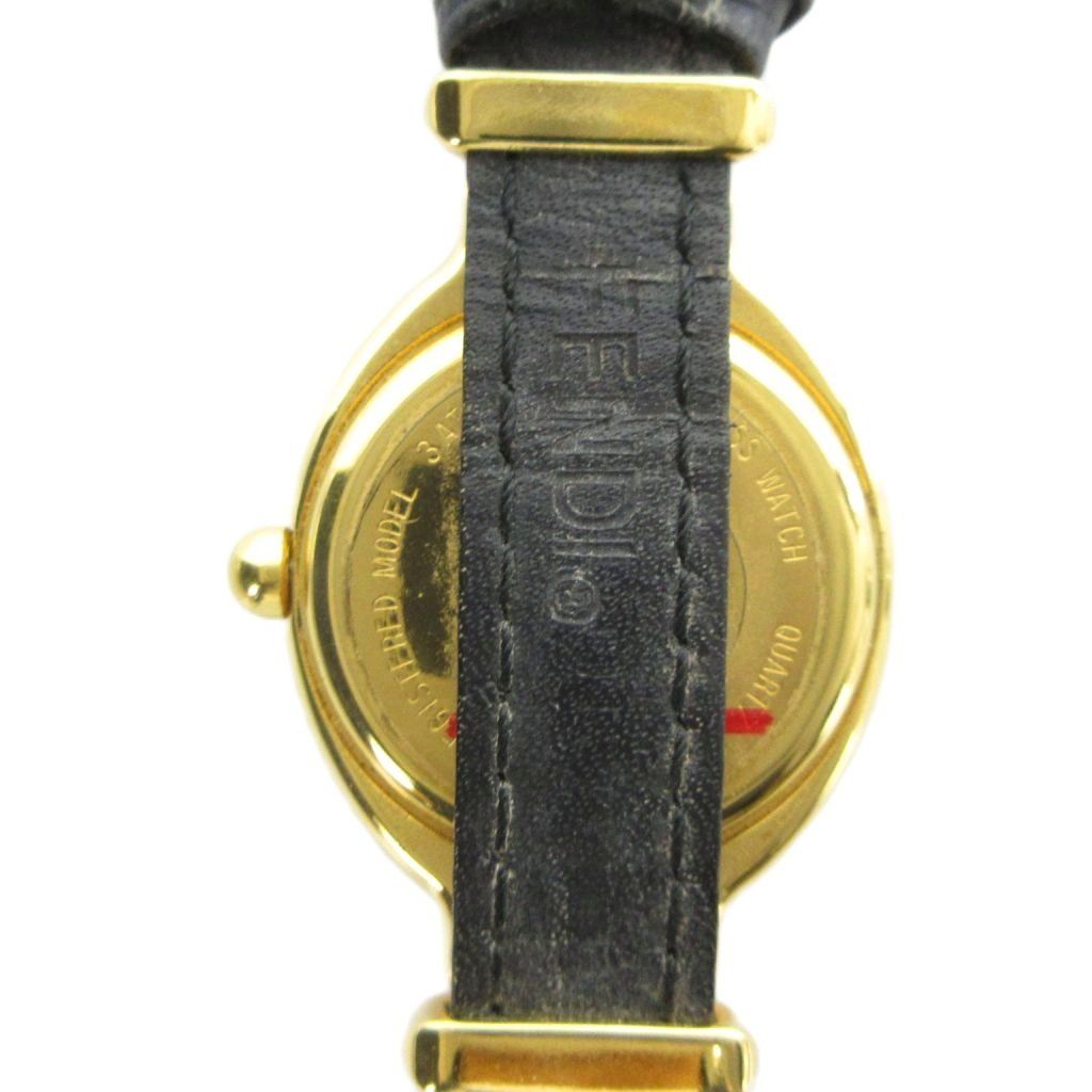 Fendi Watch Logo Quartz Leather Gold — view 2