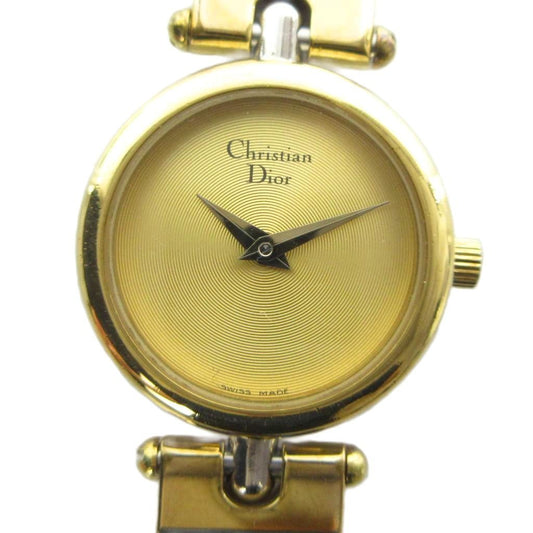 Dior Watch Quartz Logo Gold Color Silver