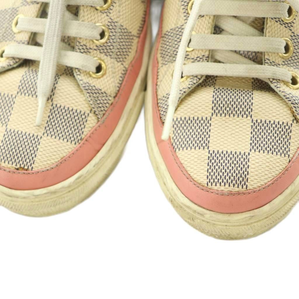 Louis Vuitton Sneakers Plaid Pattern 35.5 Pink Beige Purple — view 3