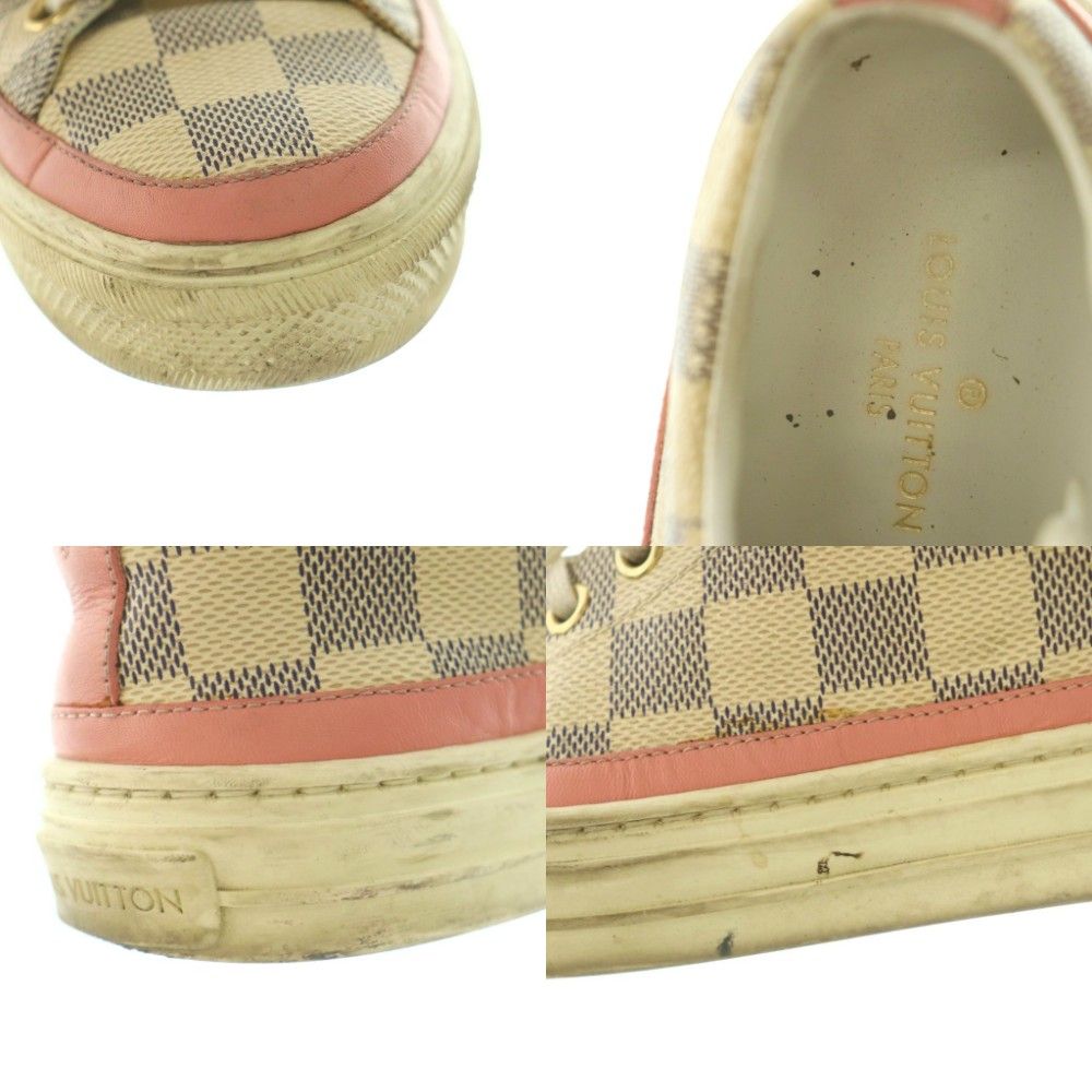 Louis Vuitton Sneakers Plaid Pattern 35.5 Pink Beige Purple — view 8