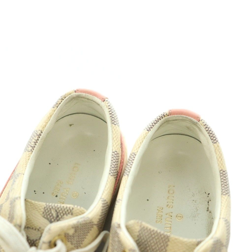 Louis Vuitton Sneakers Plaid Pattern 35.5 Pink Beige Purple — view 4