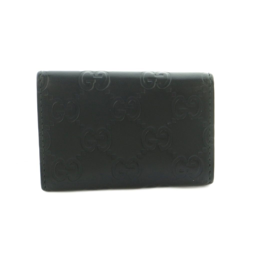 Gucci Key Case Guccissima 6 Rows GG Logo Embossed Ribbon Black Key Holder — view 2