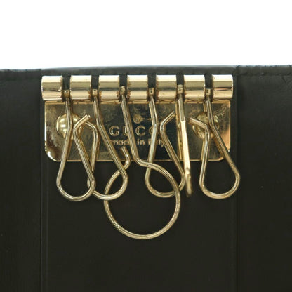 Gucci Key Case Guccissima 6 Rows GG Logo Embossed Ribbon Black Key Holder — view 6
