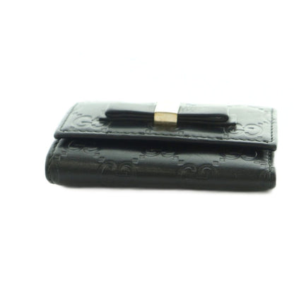 Gucci Key Case Guccissima 6 Rows GG Logo Embossed Ribbon Black Key Holder — view 4