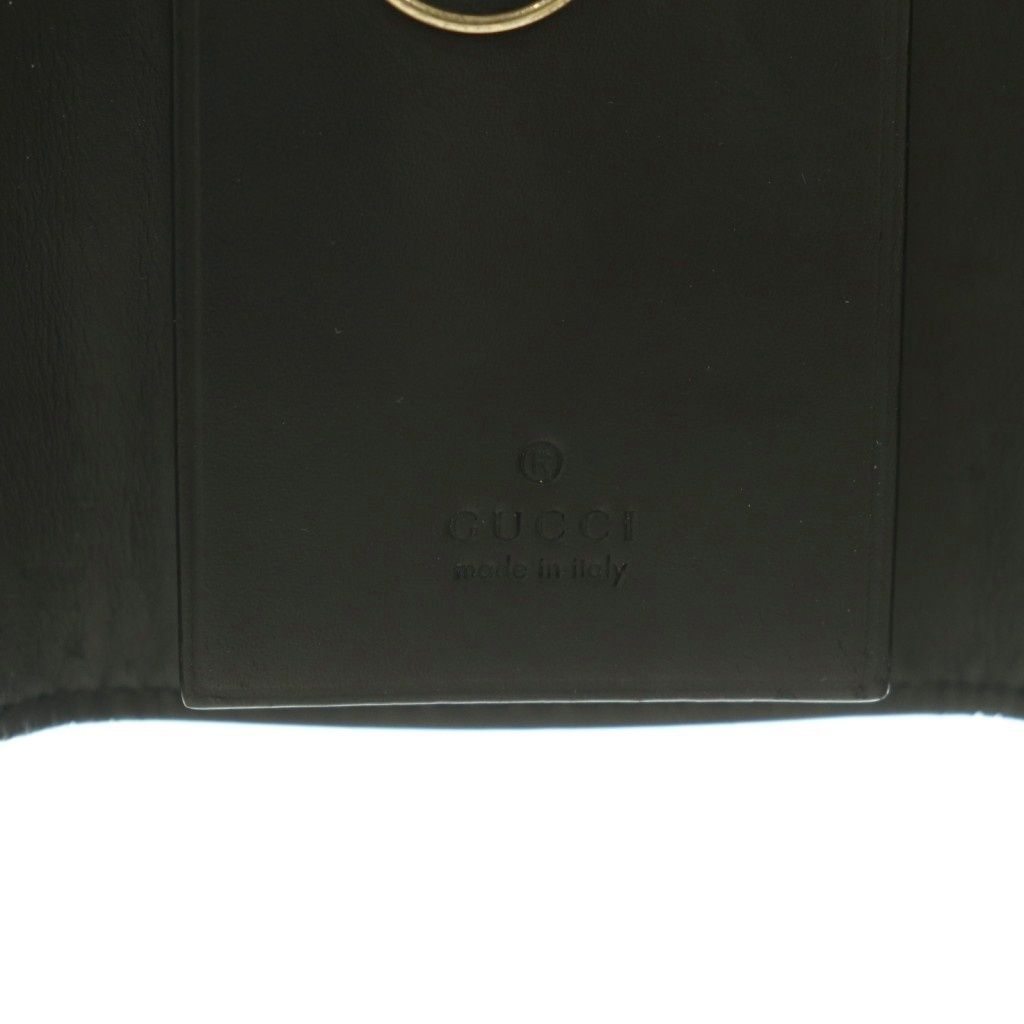 Gucci Key Case Guccissima 6 Rows GG Logo Embossed Ribbon Black Key Holder — view 7